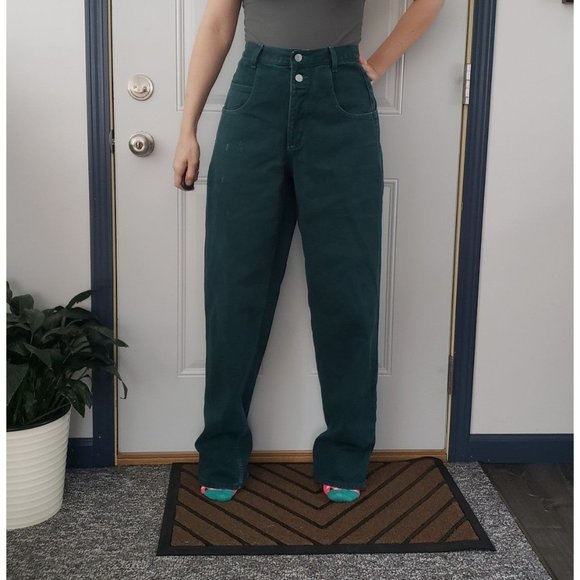 90s Green Guess Jeans Long‎ Length - Picture 1 of 8
